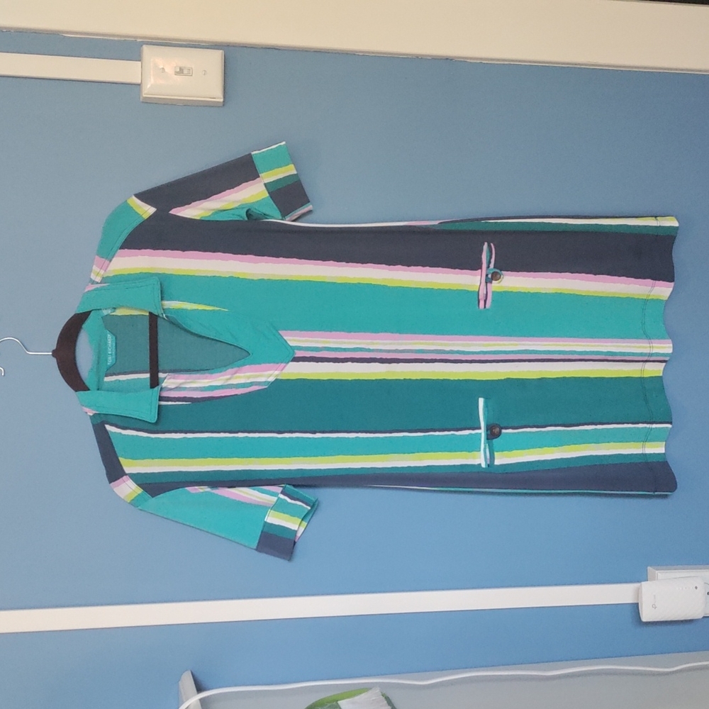 Teal Striped Dress